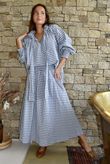 Nonni Gingham Poet Blouse Denim